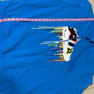 Mostly Heard Rarely Seen Jordan Air Blue Pixel Graphic Hoodie Multicolor Print